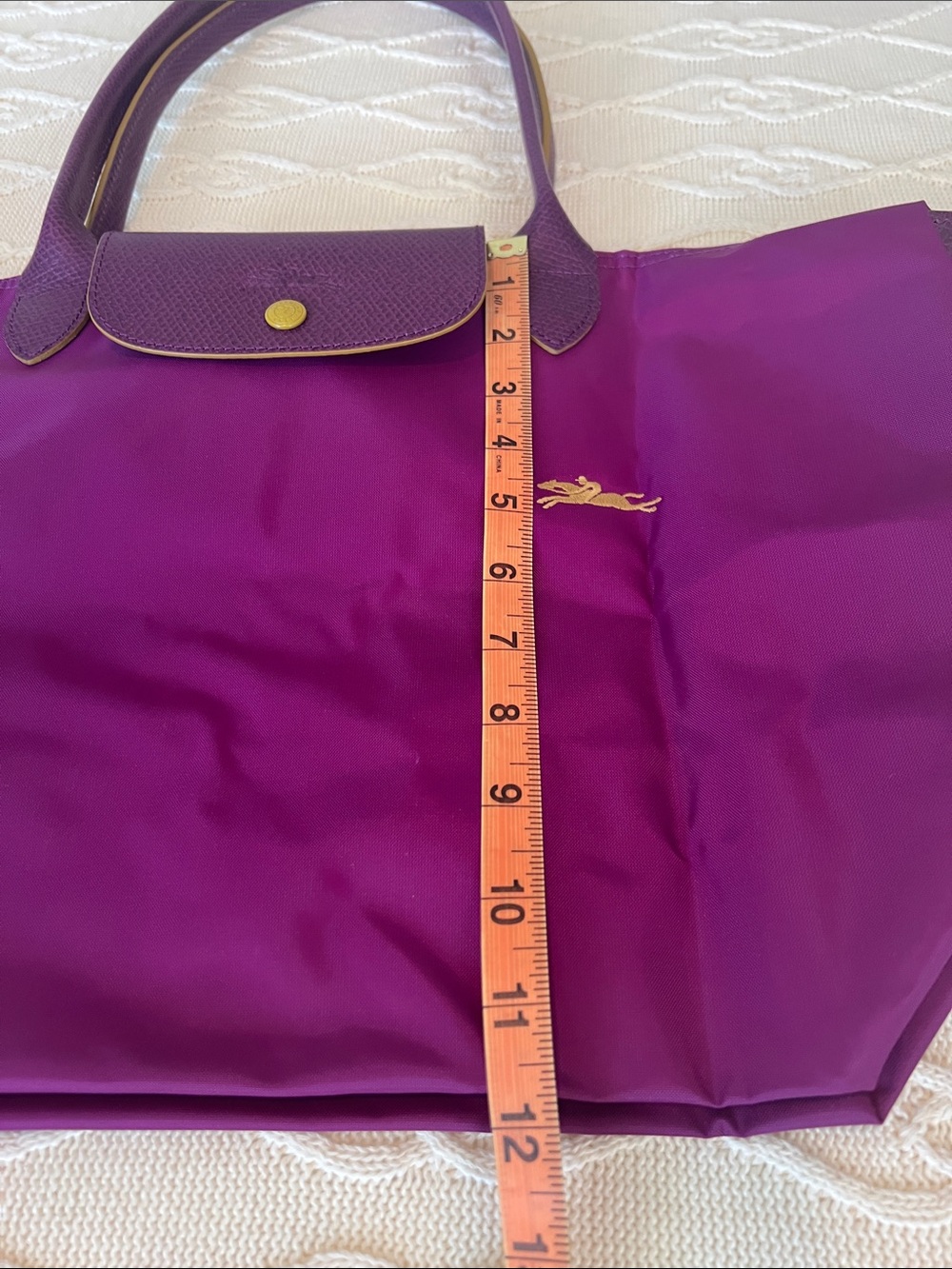 Longchamp Purple Nylon Le Pliage Tote Medium like New - Picture 6 of 8